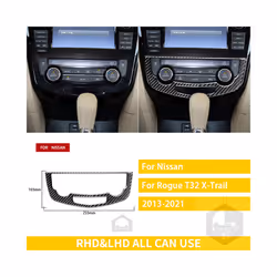 compatible for Nissan X-Trail Rogue T32 2013-2021 Accessories Carbon Fiber Interior Car Air Conditioning Key Panel Trim Stick ...