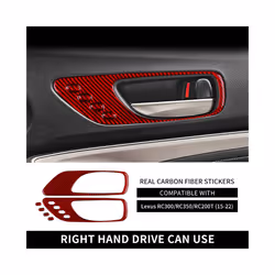 Real Carbon Fiber Sticker compatible for Lexus RC300 RC350 RC200T 2015-2022 Car Door Handle Frame Interior Trim Decoration Ac ...