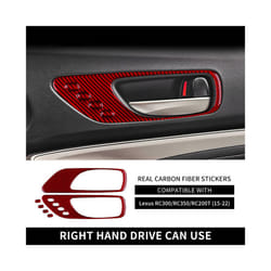 Real Carbon Fiber Sticker compatible for Lexus RC300 RC350 RC200T 2015-2022 Car Door Handle Frame Interior Trim Decoration Accessories