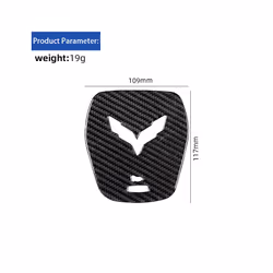 Car Steering Wheel Logo Stickers Trim Carbon Fiber Interior Accessories compatible for Chevrolet Corvette C7 2014-2019