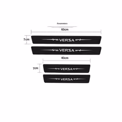 compatible for Nissan Versa Logo Carbon Fiber Anti Kick Threshold Stickers Door Sill Trunk Protection Decals Auto Accessories
