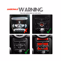 Carbon Fiber compatible for Mini Cooper Clubman R55 R56 R57 Interior Car Central Control Knob Panel Cover Sticker Trim Decals Accessories