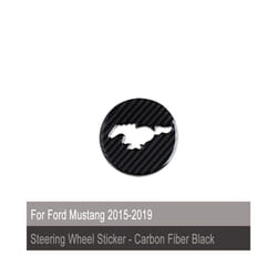 Car Steering Wheel Decoration Cover Trim Stickers compatible for compatible ford Mustang 2015-2019 Accessories Carbon Fiber