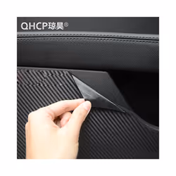 QHCP Carbon Fiber Door Anti kick Sticker Car Door Anti-dirty Pad Mat Protection compatible for Alfa Romeo Giulia Stelvio Interior Accessory
