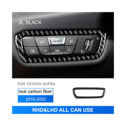 Real Soft Carbon Fiber Interior Trim compatible for Toyota Supra GR A90 A91 MK5 2019 2020 2021 2022 Car Headlight Frame Sticker Accessories