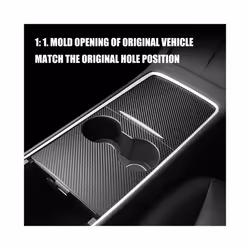 compatible for Tes-la Model 3 Y 2021 2022 Center Console Panel Sticker Suede Film Carbon Central Control Cover  Accessories