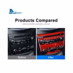 AIRSPEED Sticker compatible for Nissan 370Z Z34 2009-Up Car Real Carbon Fiber Control Panel Cover Stickers Interior Trim Accessories
