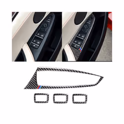 compatible for X3 F25 X4 F26 Carbon Fiber Car Window Switch Lifter Control Panel Frame Decoration Refit Stickers Interior Ac ...