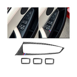 compatible for  X3 F25 X4 F26 Carbon Fiber Car Window Switch Lifter Control Panel Frame Decoration Refit Stickers Interior Accessories