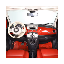 Auto Interior Modified Accessories compatible for Fiat 500 2011-2019 Real Carbon Fiber Center Console Dashboard Trim Sticker Car Decoration