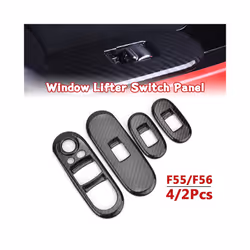 Car Window Lifter Switch Shell Case Housing Carbon Fiber Sticker compatible for Mini Cooper One S F55 F56 F57 Hatchback Refit Accessories