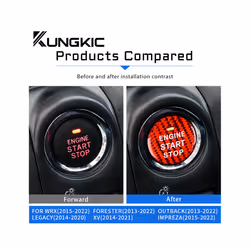 Engine Sticker compatible for Subaru compatible forester XV WRX Impreza Outback Legacy Car Real Carbon Fiber Start Stop Button Trim Accessories