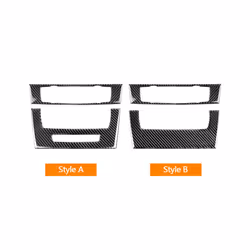compatible for  3 Series E90 E92 E93 True Carbon Fiber Strip Air Conditioning CD Panel Decorative Cover Trim Auto Interior Accessories