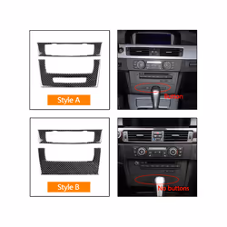 compatible for  3 Series E90 E92 E93 True Carbon Fiber Strip Air Conditioning CD Panel Decorative Cover Trim Auto Interior Accessories