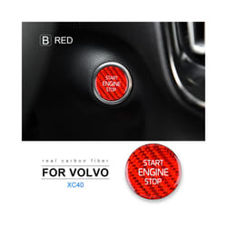 AIRSPEED Real Carbon Fiber compatible for Volvo XC40 Car Engine Start Button Sticker Accessories Interior Trim Ignition Device Cover Decal