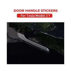 4pcs Car Door Handle Sticker compatible for Tes-la Model 3 Y 2017- 21 2022 Door Wrap Cover Paste Model3 Model Y Accessories Carbon Fiber ABS