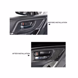 2 Pcs Car Door Handle Panel Decor Carbon Fiber Decals Stickers compatible for Subaru compatible forester SJ 2016-2018 Auto Interior Trim Accessories