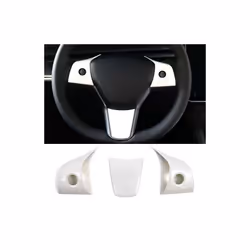 Auto Sparkle ABS Carbon fiber Model Y Steering wheel patch decoration compatible for Tes-la Model 3 Model Y Interior Modified ...