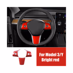 Auto Sparkle ABS Carbon fiber Model Y Steering wheel patch decoration compatible for Tes-la Model 3 Model Y Interior Modified accessories
