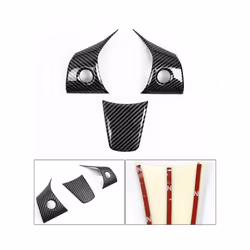 Auto Sparkle ABS Carbon fiber Model Y Steering wheel patch decoration compatible for Tes-la Model 3 Model Y Interior Modified accessories