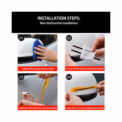 2Pcs/set Car Rearview Mirror Reflective Stickers Auto Styling Night Driving Safety Warning Door Tail Reflector Car Accessories