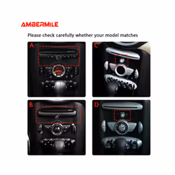 Carbon Fiber compatible for Mini Cooper Hardtop R56 Clubman R55 Convertible R57 Accessories Car Central Control Knob Panel Cover Sticker