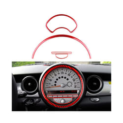 Carbon Fiber compatible for Mini Cooper Hardtop R56 Clubman R55 Convertible R57 Car Speedometer Radio Button Frame Accessories Sticker Trim