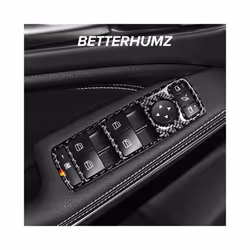 BETTERHUMZ Carbon Fiber compatible for Mercedes Benz W176 W204 W212 C Class Car Window Control Panel Sticker Interior Trim Car Accessories