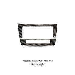 Carbon Fiber compatible for Mercedes Benz W204 C Class 2011-2013 2pcs Center Console CD Panel Trim Frame Sticker  Accessories