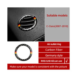 BETTERHUMZ compatible for Mercedes Benz W204 C Class Carbon Fiber  Central Control Gear Shifter Panel Trim Sticker Accessories