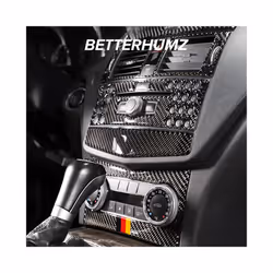 BETTERHUMZ compatible for Mercedes Benz W204 C Class Carbon Fiber  Central Control Gear Shifter Panel Trim Sticker Accessories