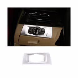 LHD Car Carbon Fiber ABS Head Lamp Switch Decorative Frame Cover Trim Interior Stickers Accessories compatible for  3 Series E90 2005-12