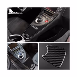 AIRSPEED Real Carbon Fiber compatible for Toyota Prius 2010 2011 Accessories Interior Trim Car Center Water Cup Holder Cover Sticker