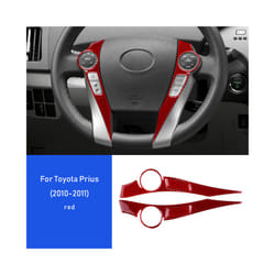 AIRSPEED Carbon Fiber compatible for Toyota Prius 2010 2011 Accessories Interior Trim Car Steering Wheel Accent Button Cover Frame Sticker