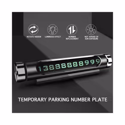 Car Temporary Parking Card Rotate Phone Number Plate Aluminum Stickers Universal Park Stop in Car-styling Goods Auto Accessories