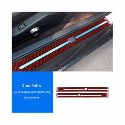 AIRSPEED Carbon Fiber compatible for Nissan GTR R35 2008-2016 Accessories Interior Trim Car Door Sills Plate Protector Guards ...
