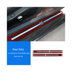 AIRSPEED Carbon Fiber compatible for Nissan GTR R35 2008-2016 Accessories Interior Trim Car Door Sills Plate Protector Guards Cover Sticker