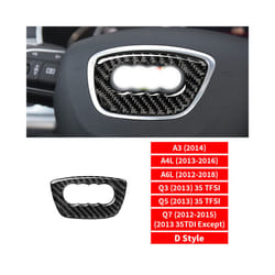 Carbon Fiber Steering Wheel Panel Cover Trim Sticker Car Accessories Interior compatible for A3 A4 A6 A1 A7 Q5 Q7 S4 TT