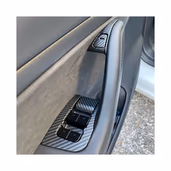 14pcs compatible for Tes-la model 3 Car window lifter door switch Matte Black carbon fiber model Y stock decorate car accessories patches