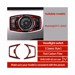 compatible for compatible ford Mustang 2015-2022 Center Console Gear Shift Panel CD Sticker Carbon Fiber Trim Decoration  Acc ...
