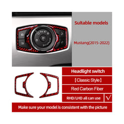 compatible for compatible ford Mustang 2015-2022 Center Console Gear Shift Panel CD Sticker Carbon Fiber Trim Decoration  Accessories
