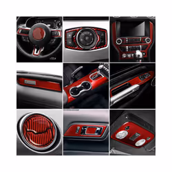 compatible for compatible ford Mustang 2015-2022 Center Console Gear Shift Panel CD Sticker Carbon Fiber Trim Decoration  Accessories