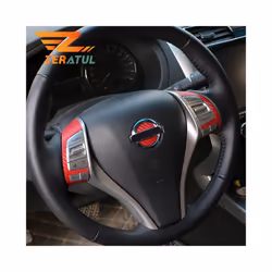 Zeratul Car Carbon Fiber Steering Wheel Panel Decoration Sticker compatible for Nissan X-trail Xtrail T32 Rogue 2014 - 2017 Accessories