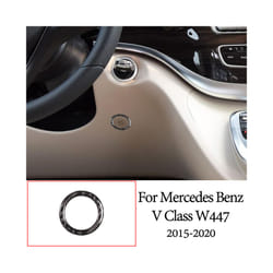 Carbon Fiber Car Door Steering Wheel Multimedia Gears Panel Sticker compatible for Mercedes Benz V Class W447 V260 15-20 Interior Accessory