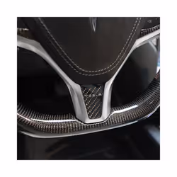 Model S Car Steering Wheel Cover Sticker compatible for Tes-la Model X Model S 2023 Accessories Carbon Fibre Decal Modification