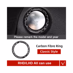 Carbon Fiber compatible for Mercedes Benz W205 W213 GLC A C E Class Car Ignition Engine Start Stop Button Stickers Trim Acces ...