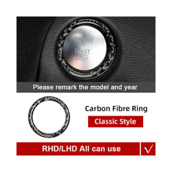 Carbon Fiber compatible for Mercedes Benz W205 W213 GLC A C E Class Car Ignition Engine Start Stop Button Stickers Trim Accessories