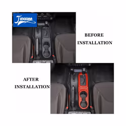 ABS  Gear Panel Front Cup Holder Decoration Cover Sticker compatible for Jeep Wrangler JK 2011-2017 Car Accessories