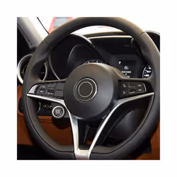 2Pcs Auto Decor Steering Wheel Button Panel Stickers compatible for Alfa Romeo-Giulia 17-19 Car Accessories
