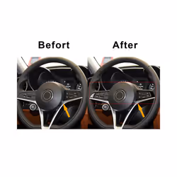 2Pcs Auto Decor Steering Wheel Button Panel Stickers compatible for Alfa Romeo-Giulia 17-19 Car Accessories